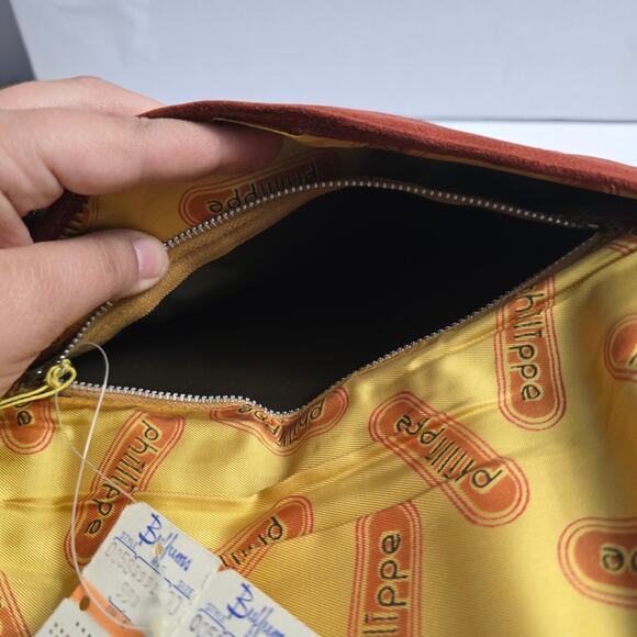 Phillippe Suede Clutch Bag – Vintage, Deadstock, 70s Style, Made in USA - Picture 7 of 10